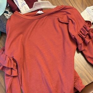 Elegant ruffle XL women’s top-dress up or down & bundle for cheaper prices